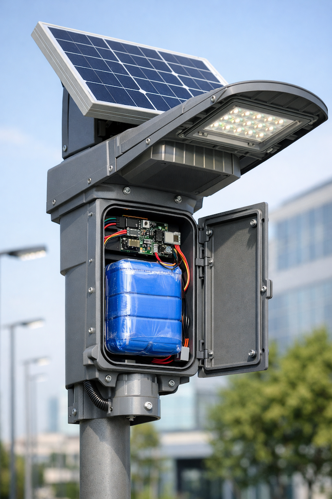 Solar Güneş Panelli Led Sokak Aydınlatmasına Pil Batarya Çözümleri 1